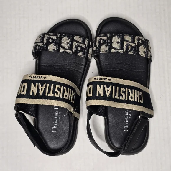 Dior Kids Sandals Size 30 Oblique Monogram Toddler Girls Luxury Shoes - Picture 11 of 14